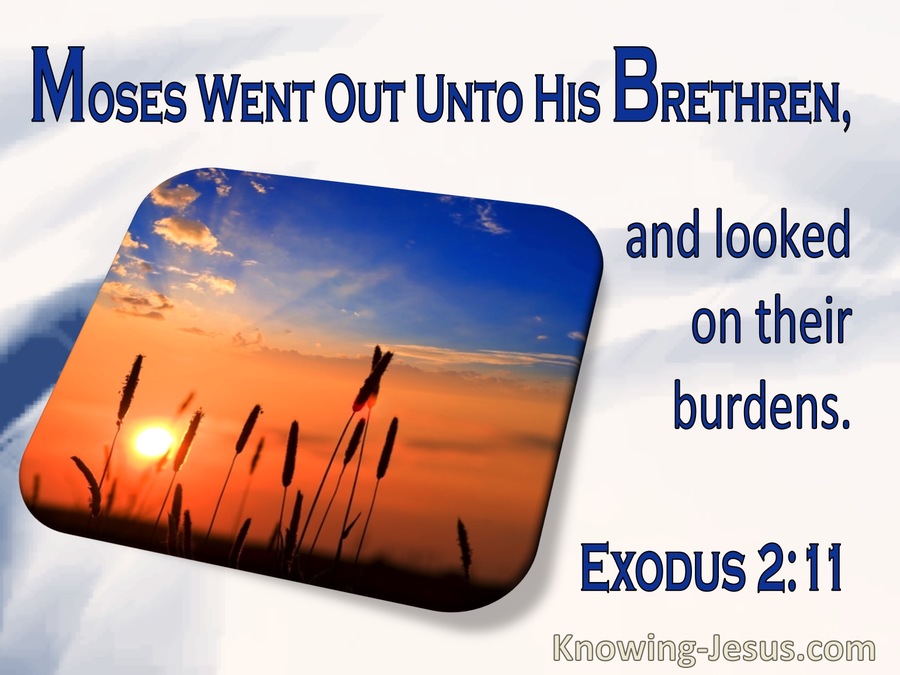 Exodus 2:11 Moses Went Out Unto His Brethren And Looked On Their Burdens (utmost)10:13